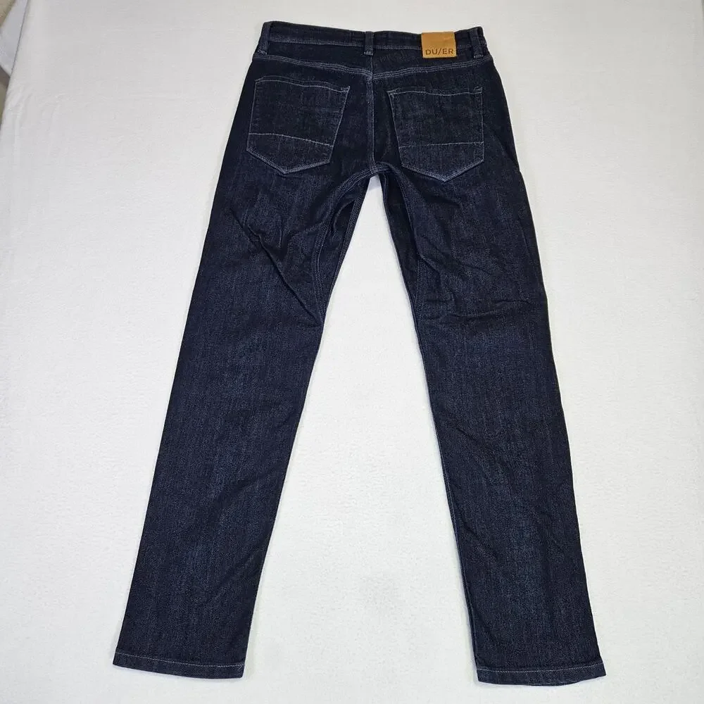 DU/ER L2X Slim Fit Jean Mens 31x30 Stretch Performance Dark Blue Denim Pant DUER